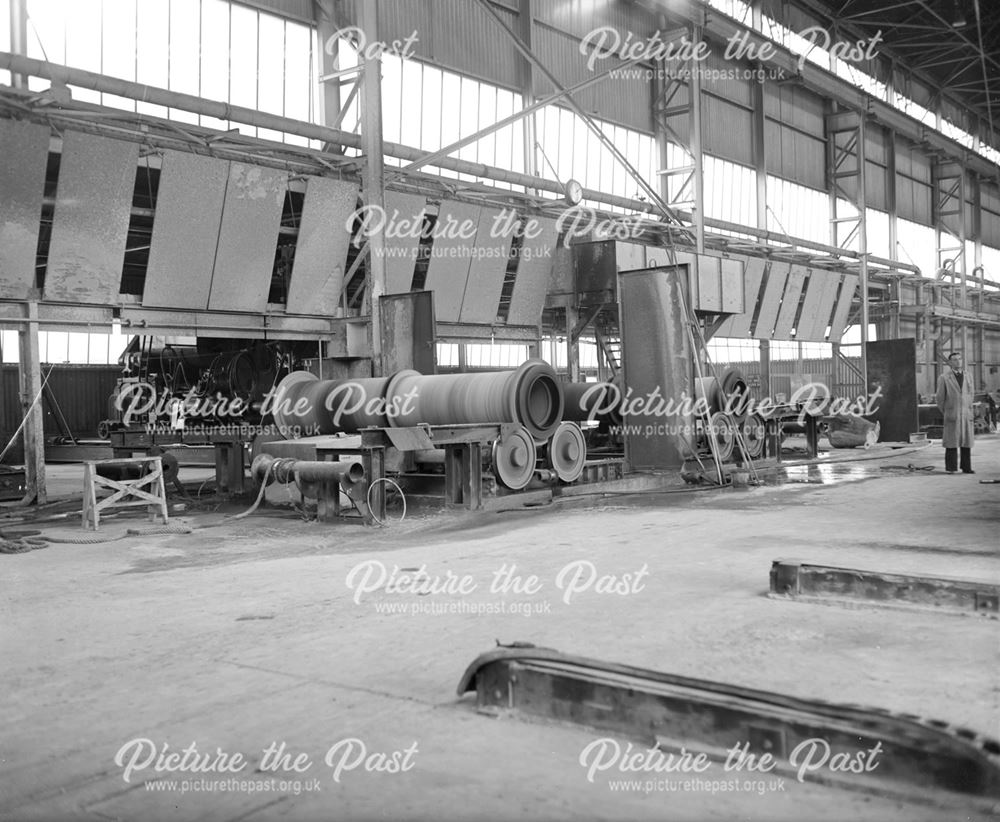 Interior of Spinning Shop at Prestressed Concrete Plant