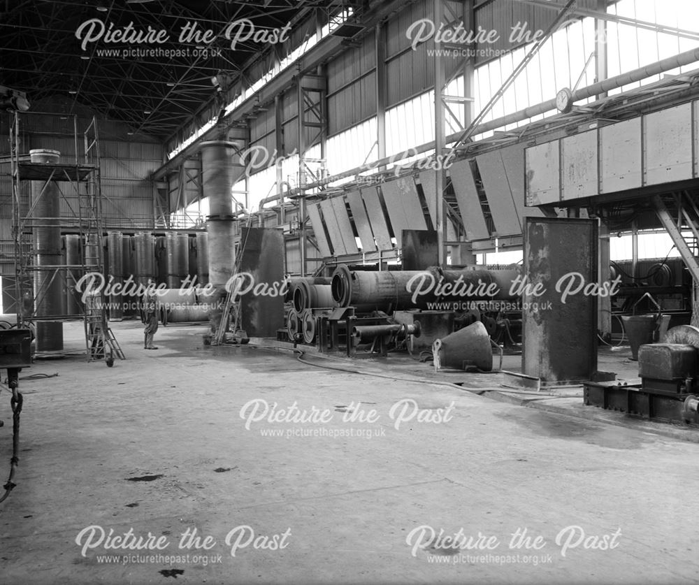 Interior of Spinning Shop at Prestressed Concrete Plant