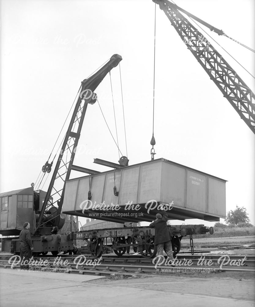 Loading a tank onto a railway wagon at Dale Plant