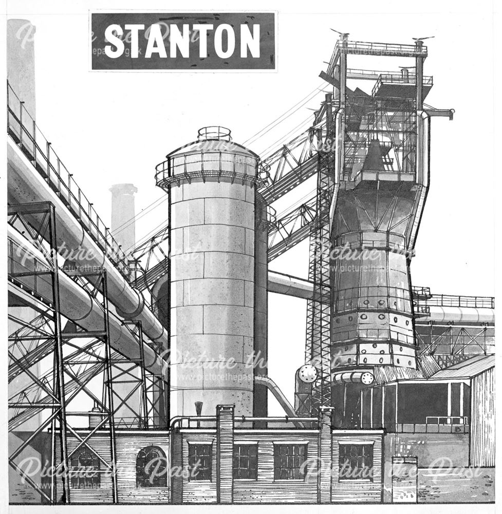Drawing of Old Works Blast Furnaces
