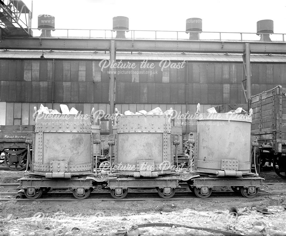 Cupola buckets at 18-ft spun plant