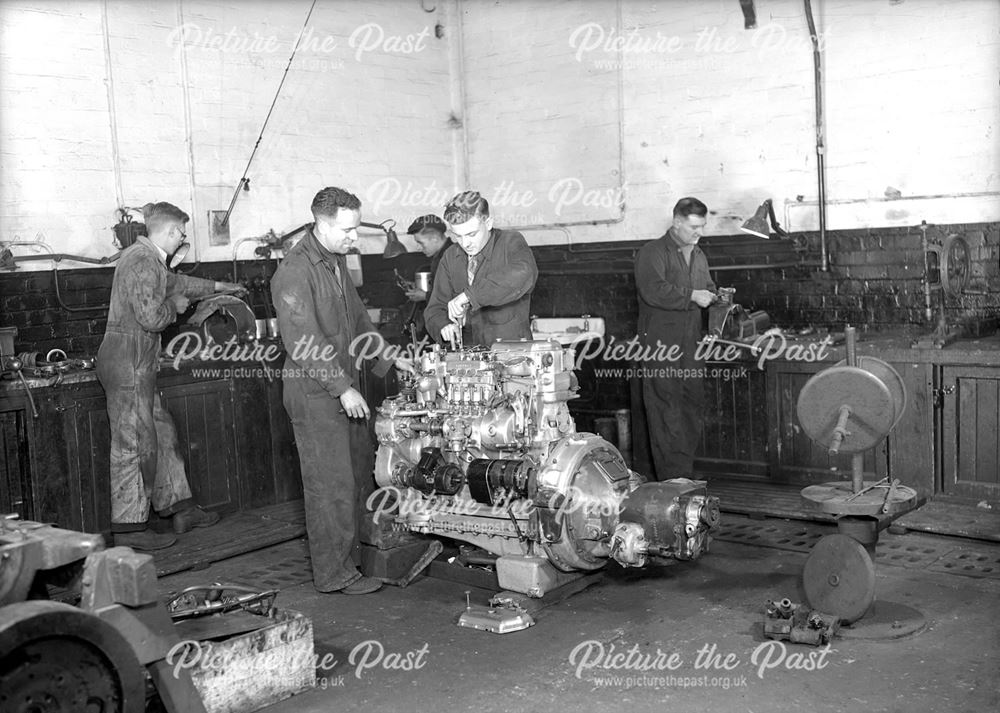 Apprentices in Lorry Garage