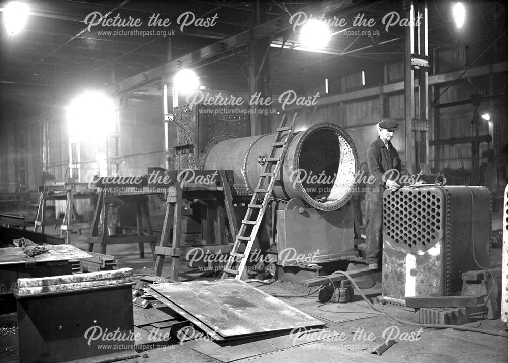 Overhauling boilers, Stanton Works, c 1945