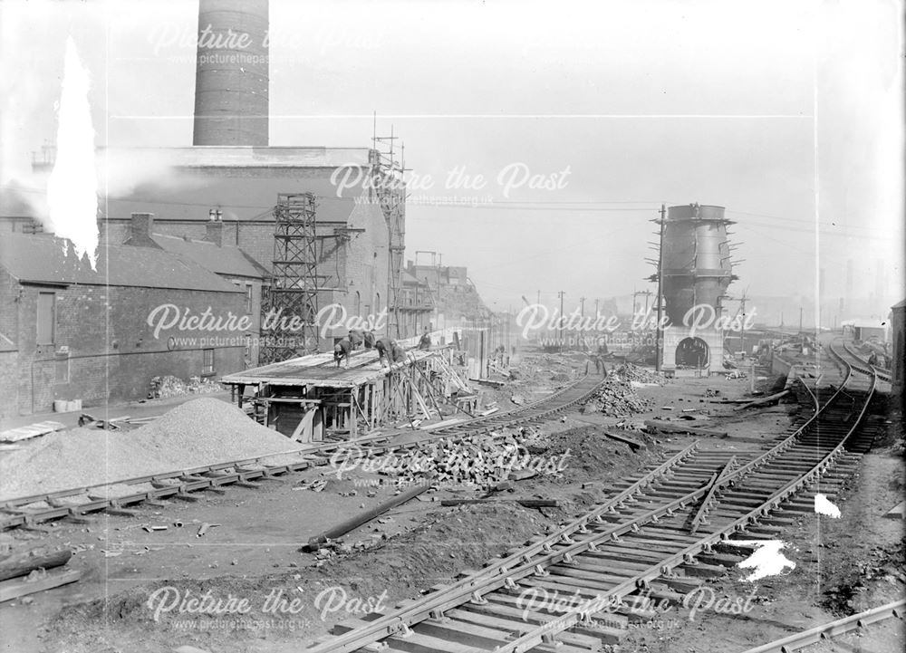 Construction work in Old Works Furnace Yard