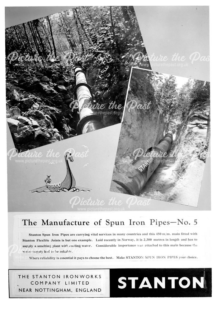 Advertisement for Stanton spun iron pipes