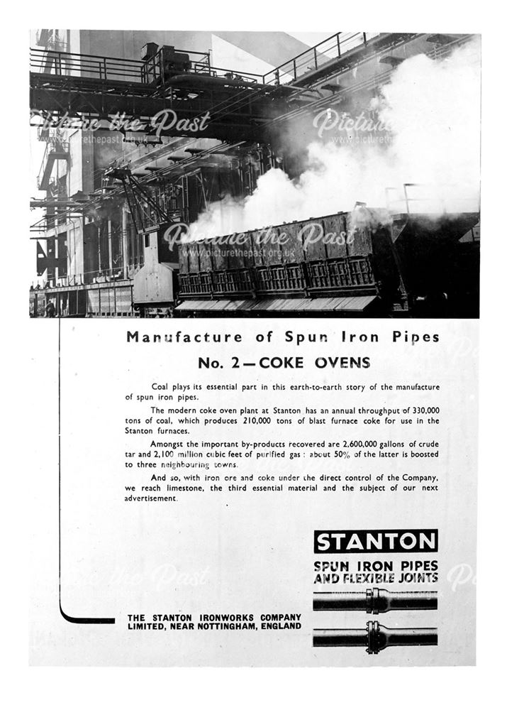 Advertisement for Stanton spun iron pipes and flexible joints