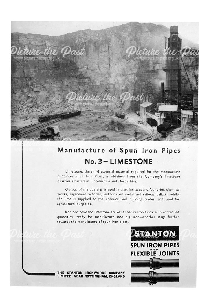 Advertisement for Stanton spun iron pipes and flexible joints