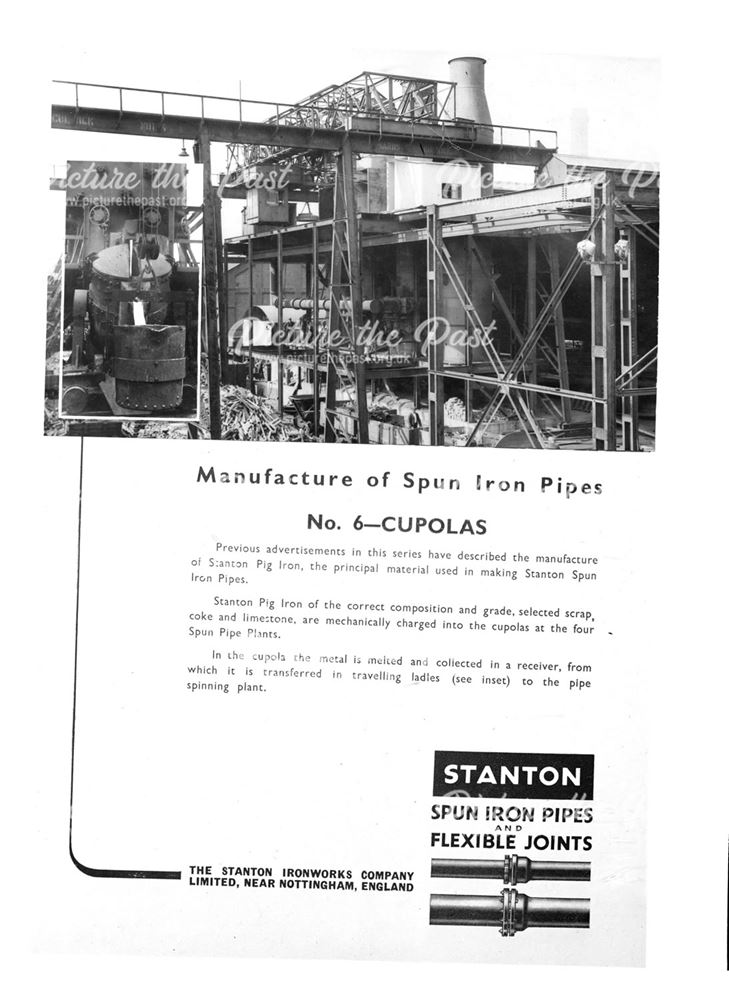 Advertisement for Stanton spun iron pipes and flexible joints