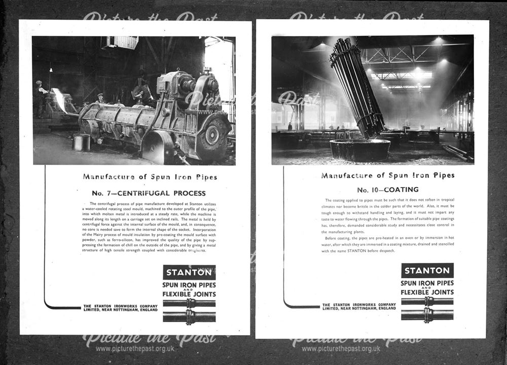Advertisement for Stanton spun iron pipes and flexible joints
