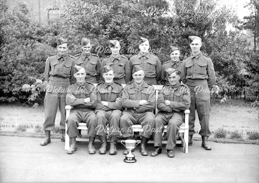 Home Guard Soldiers with trophy