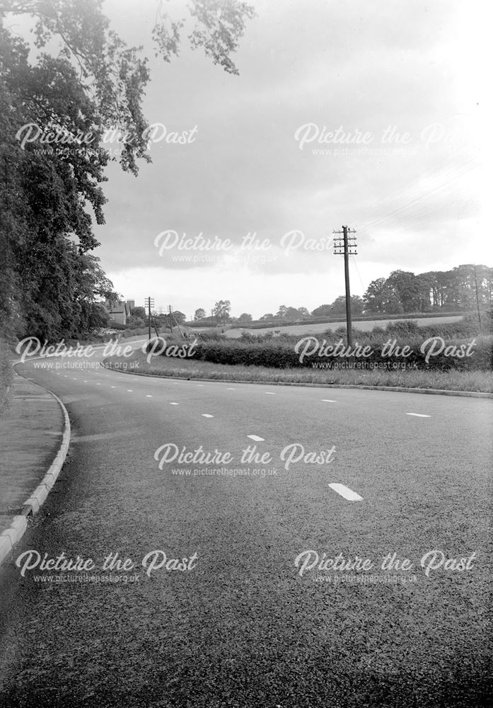 Looking north along the A608 at Broomfield, 1939