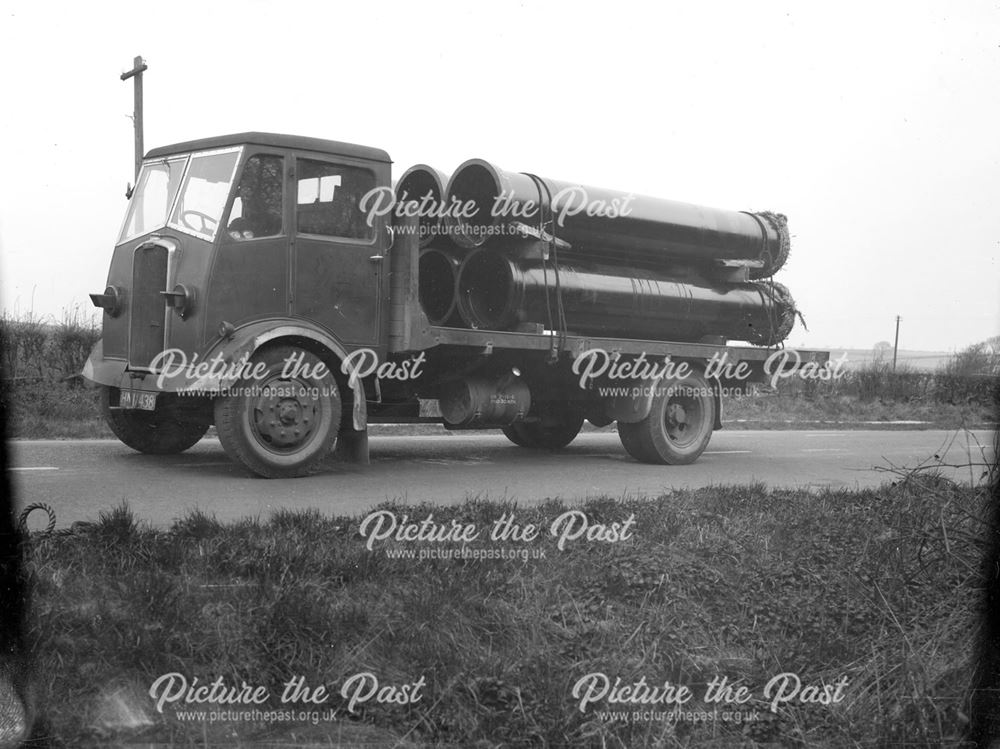 A lorry loaded with Stanton iron pipes