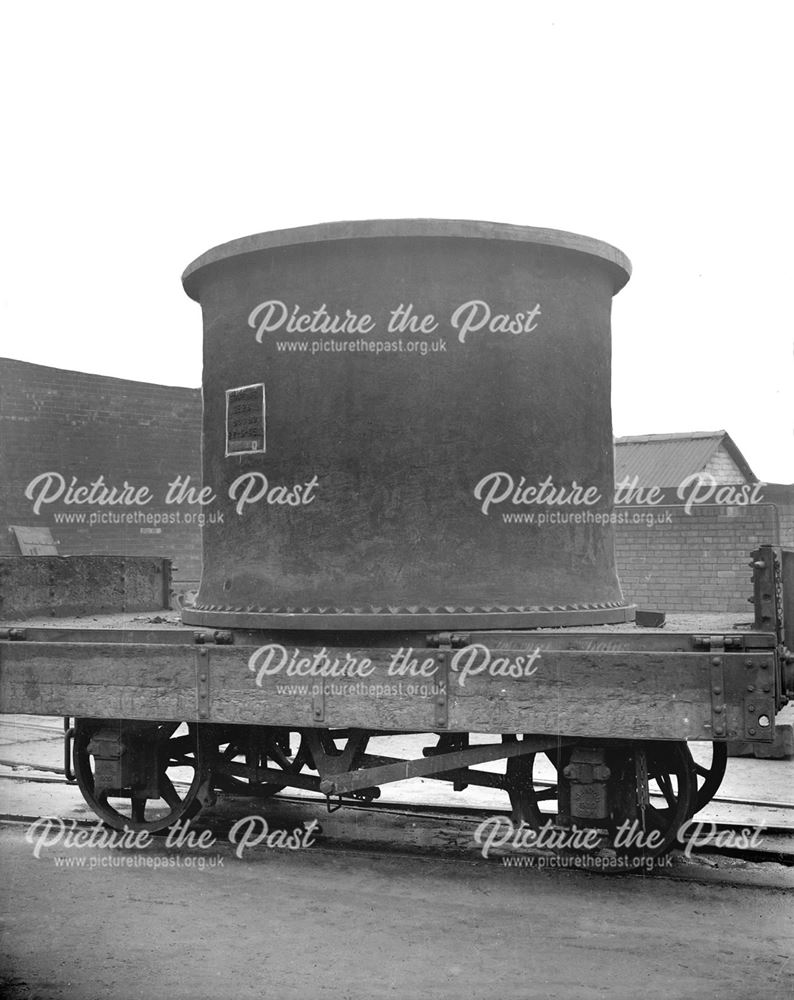Part of a caustic pot on a railway wagon, 1945
