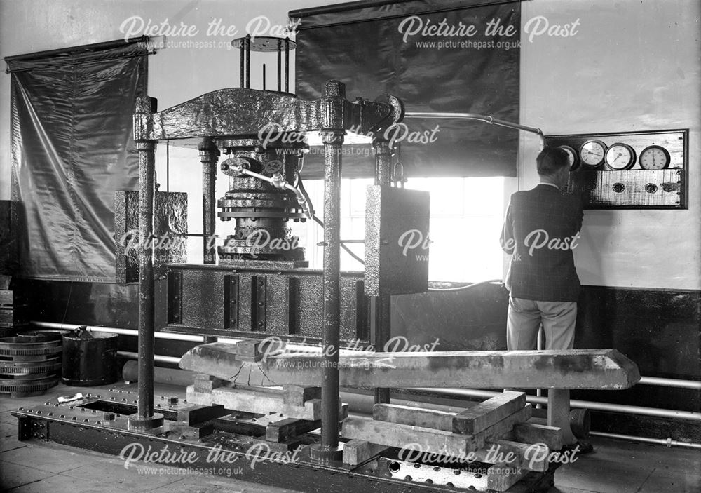 Pressure test on concrete sleeper, 1946