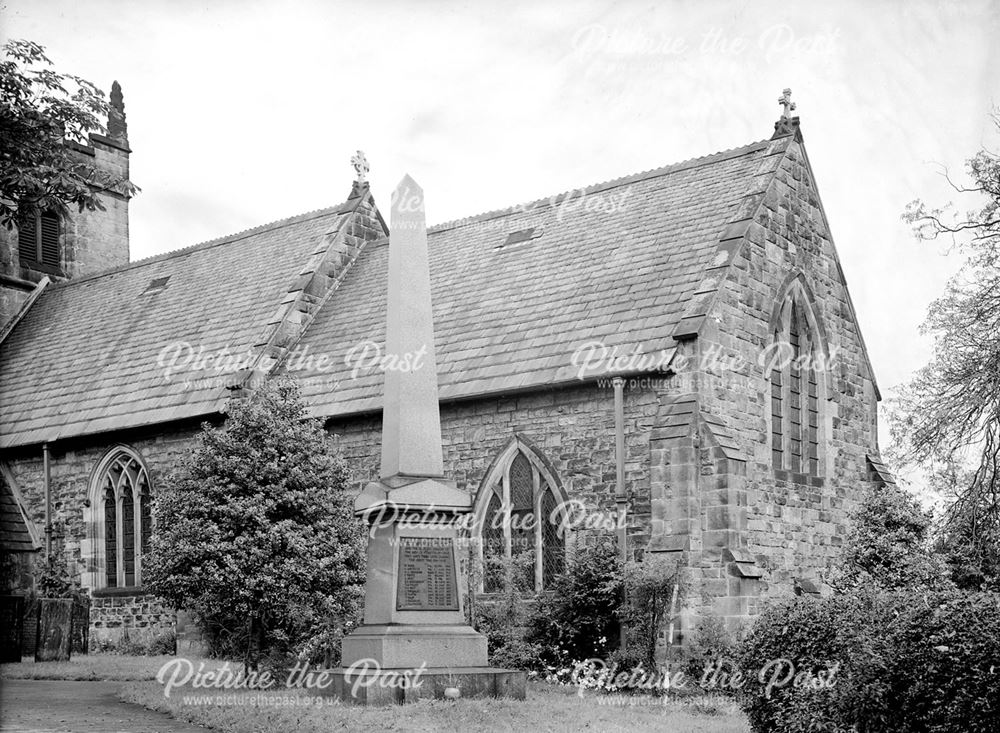 War Memorial and St. Michael's Church, Stanton-by-Dale, c 1945