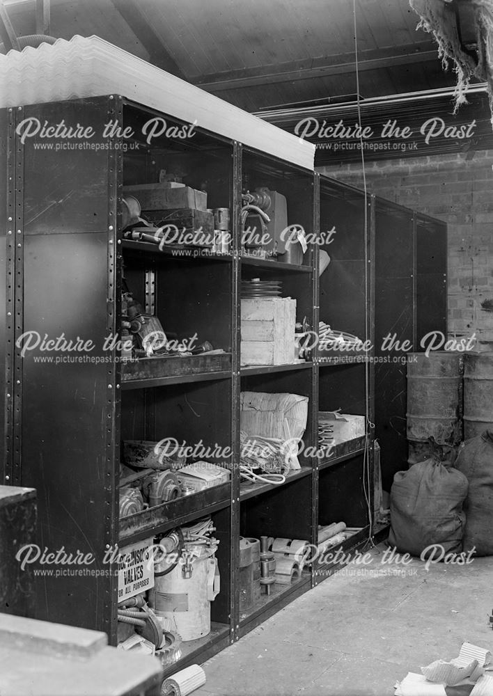 Interior of Stores at Nutbrook Foundry, Stanton Works, c 1930