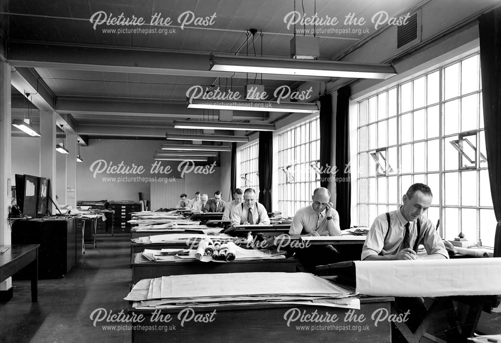 Interior of Drawing Office, Stanton Works, c 1930