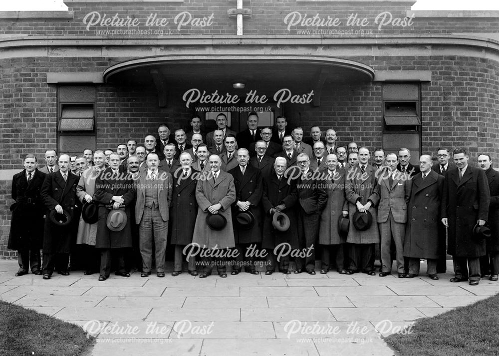 Stanton Ironworks Company Reps at Sales Confrence, Exhibition Building, Stanton Works, c 1948