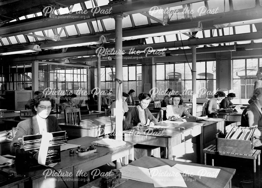 Interior of Main Offices, Low's Lane, Stanton Works, c 1948