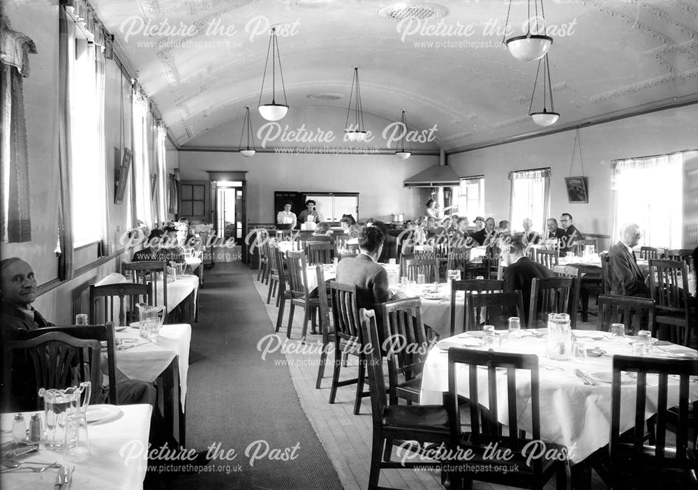 Interior of Restaurant at Club House, Low's Lane, Stanton Works, c 1949