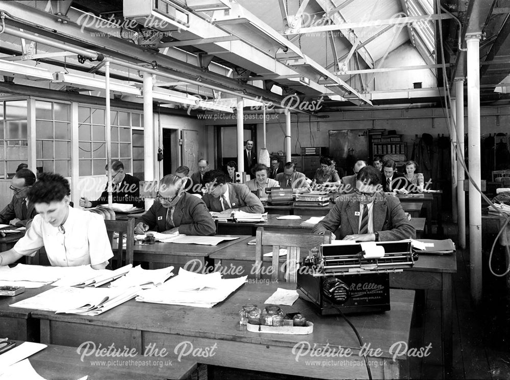 Interior of Main Offices (Cost Department), Low's Lane, Stanton Works, 1949