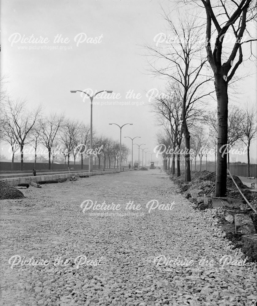 Stanton Concrete Lampposts, University Boulevard, Nottingham, c 1949