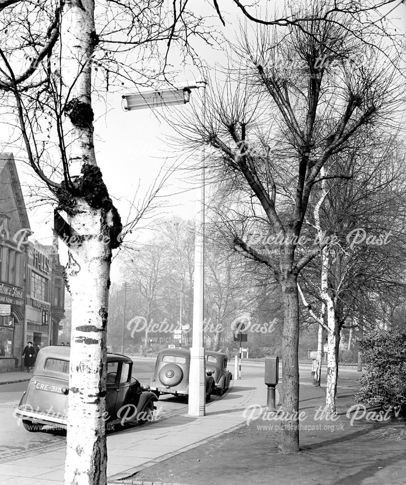 Stanton Concrete Lamppost, The Green, North West Side, Long Eaton, c 1950s