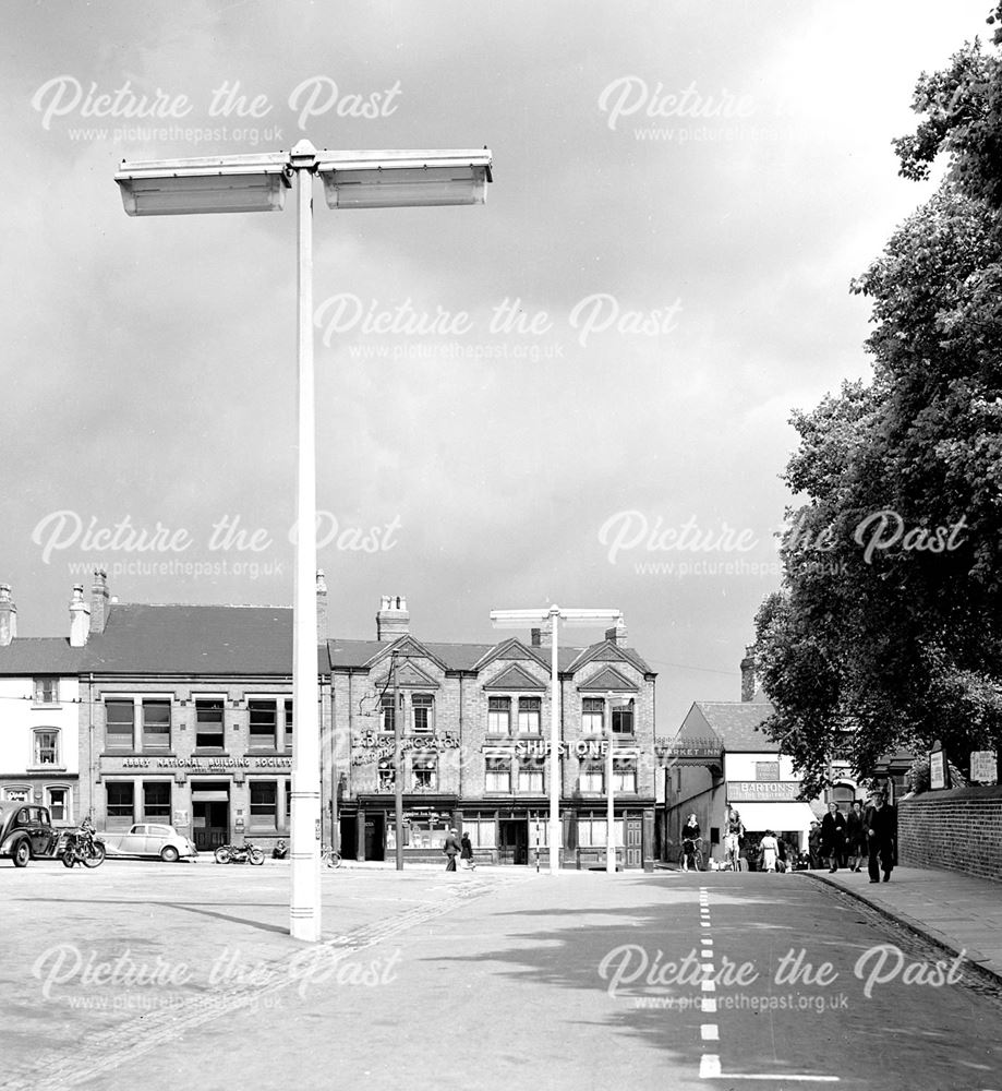 Market Place View towards Market Inn, Ilkeston, c 1950s