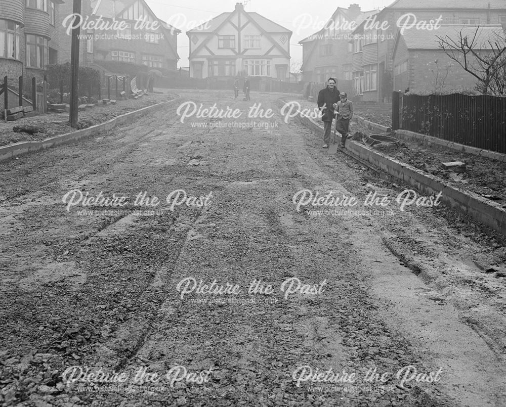 Looking West, Norman Crescent, Cotmanhay, Ilkeston, c 1950s