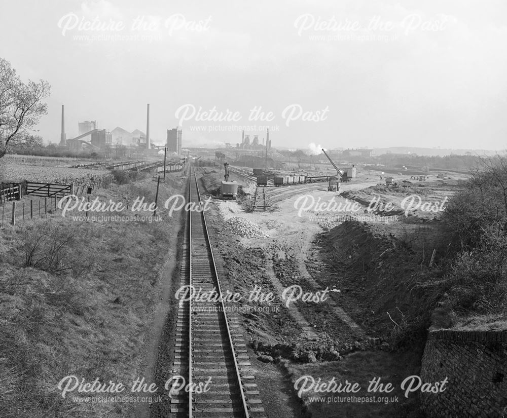 Looking South East, Quarry Hill Road Bridge, Ilkeston, c 1950s