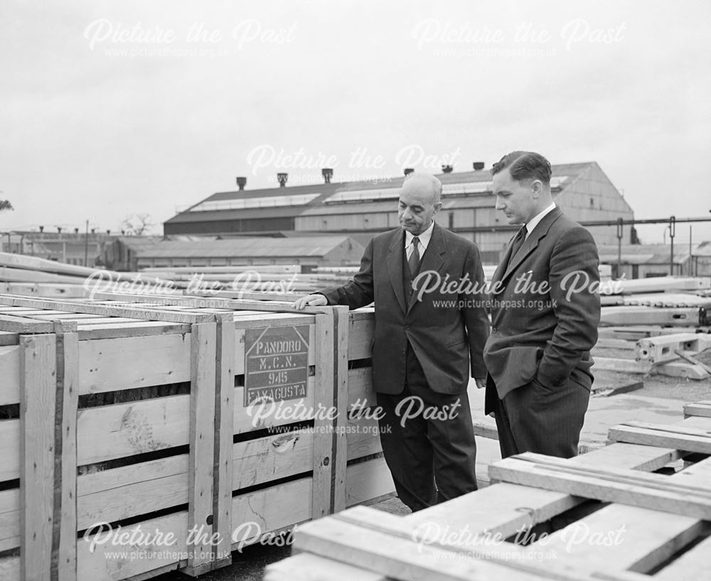 Checking Crates Bound for Famagusta, Cyprus, Stanton Works, c 1950s