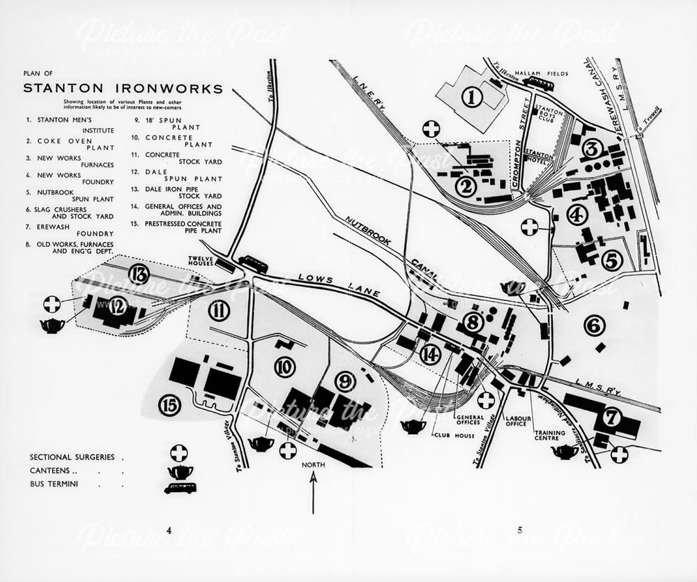 Map of Stanton Works, 1950s