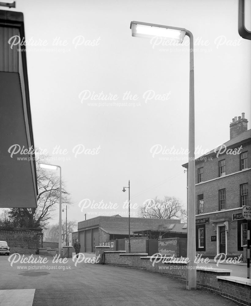 Stanton Lamp Posts Lit up, Talbot Street, Nottingham, c 1950s