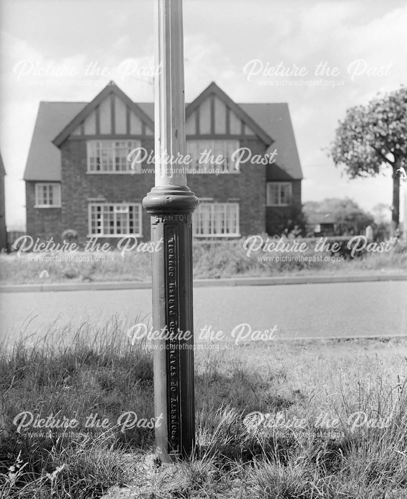 Base of old Stanton Cast Iron Lamppost on Moorbridge Lane, Stapleford, c 1960?