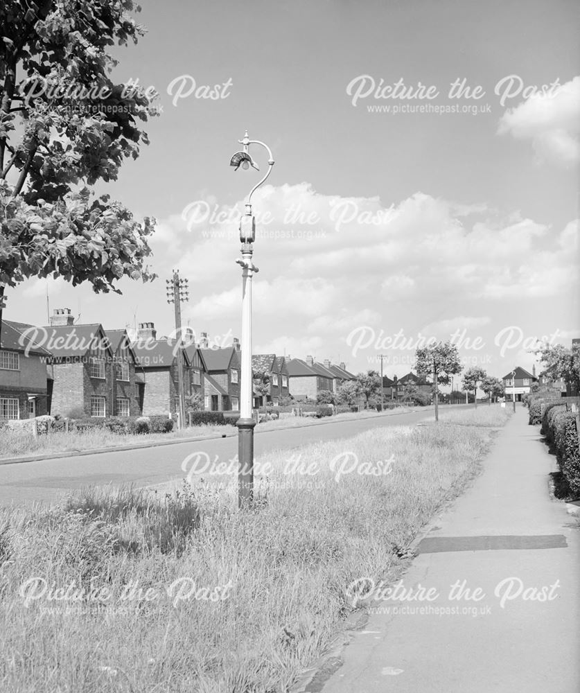 Moorbridge Lane, with St. Luke's Church to right, Stapleford, c 1960 ?