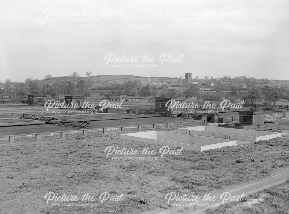 Looking North East over Sewage Works, Hallam Fields, Ilkeston, c 1950s?