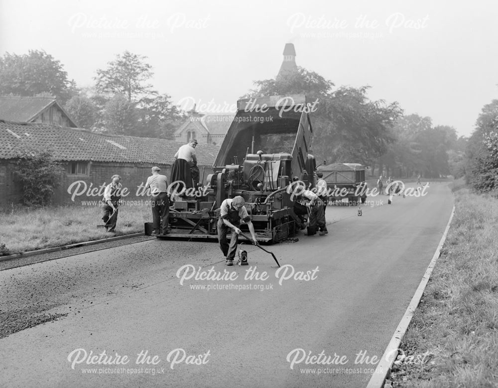 Stanton Works Resurfacing the A60 (Mansfield Road), Bestwood, c 1940s ?