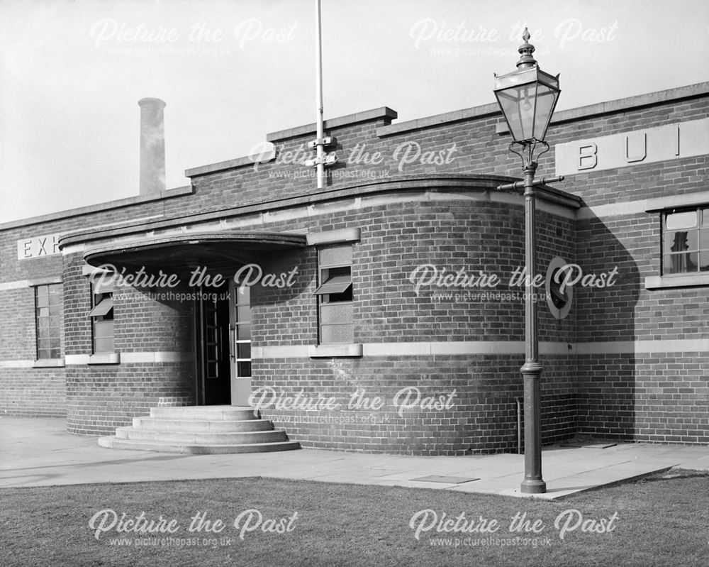 Stanton Works Exhibition Building on Lows Lane. Stanton-by-Dale, c 1940s ?