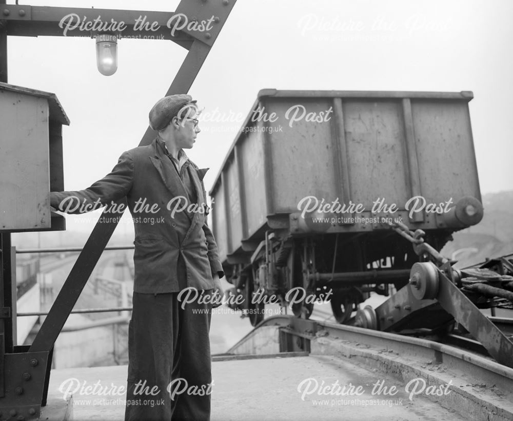 Wagon Hoist at the Ore preparation plant, c 1960's