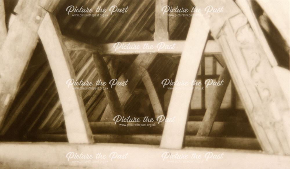 St Mary's Bridge Chapel - detail of wooden beams in the roof space