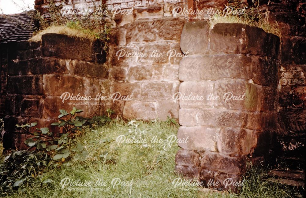 Detail of ancient stonework - remains of the old St Alkmund's Church, Derby, 1964