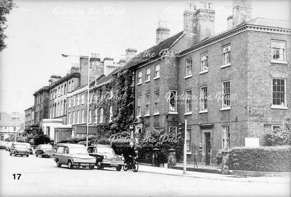 Houses on Bridge Street at the junction with Friar Gate