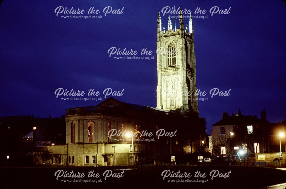 All Saints' Church - Derby Cathedral - looking from Full Street at night