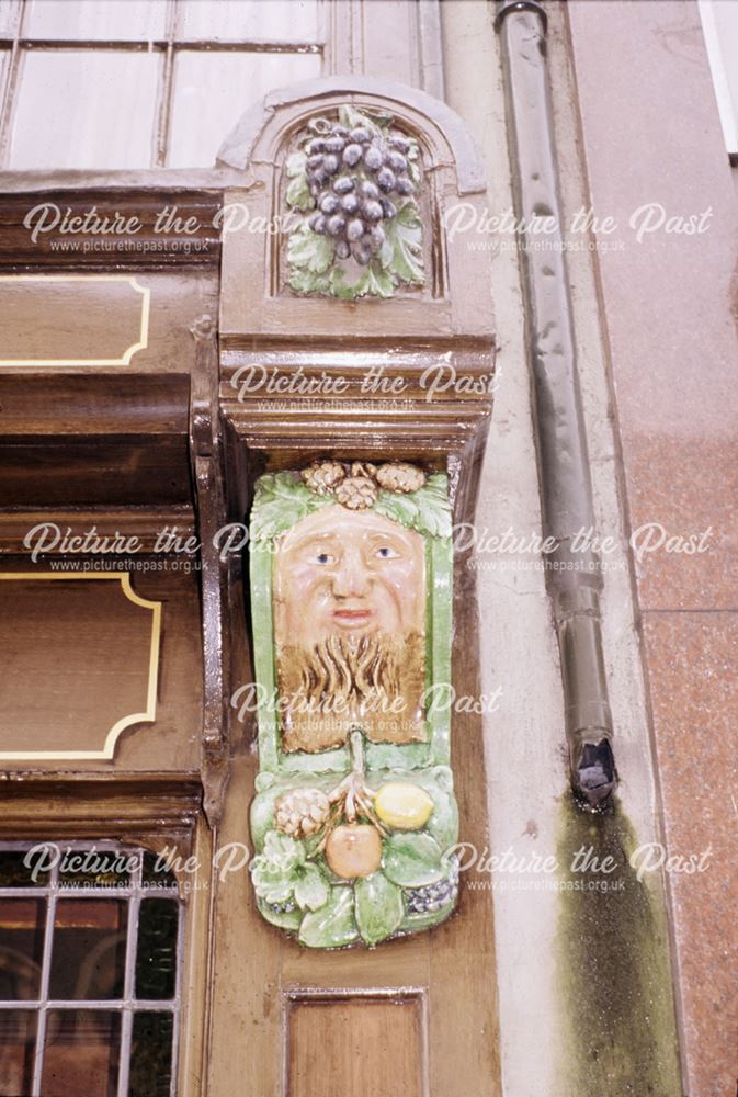 Mr Jorrocks Public House - architectural detail of a Green Man