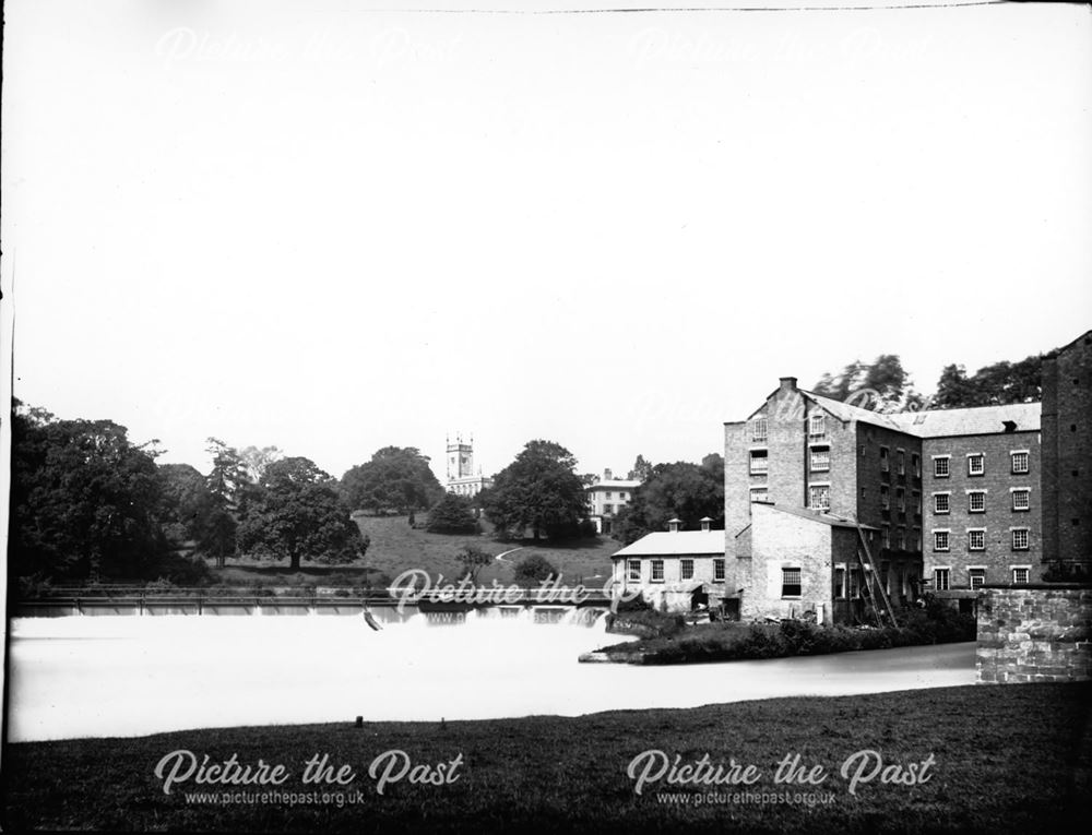 Darley Abbey mills house and weir