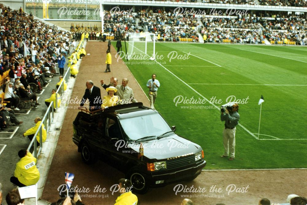 The Queen and Prince Phillip at the Opening of Pride Park Stadium.