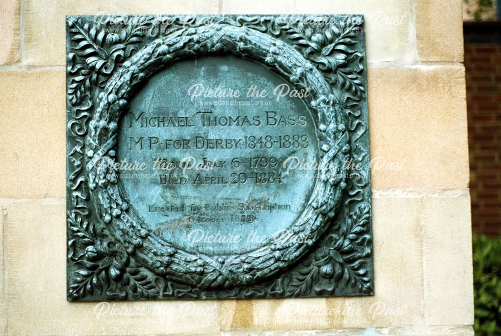 Plaque on the M. T. Bass statue base.