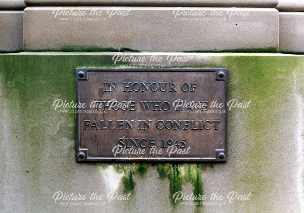 Plaque at The Derby War Memorial