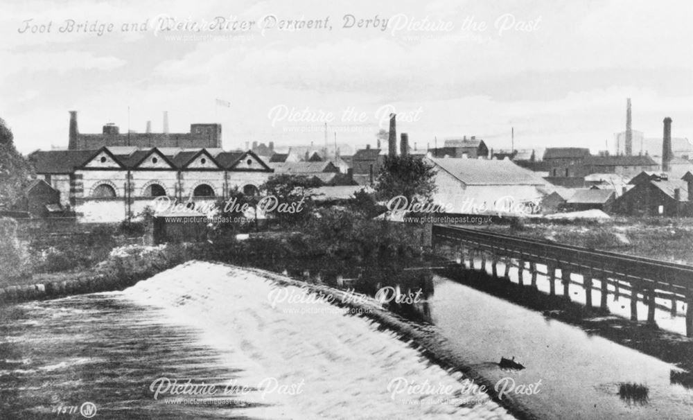 Foot bridge and weir, River Derwent, Derby