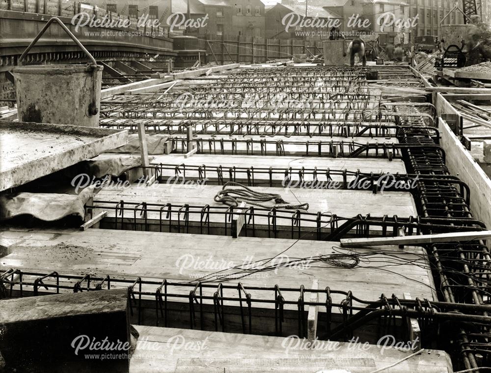 Derwent Street Bridge during reconstruction